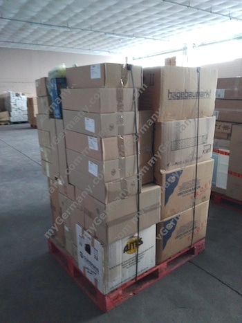 Lego packed in pallets